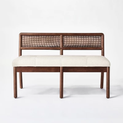 Woodspring Caned Back Bench Dark Walnut/Cream - Threshold™ Designed With Studio McGee 4 Woodspring Caned Back Bench Dark Walnut/Cream - Threshold™ Designed With Studio McGee - Image 2