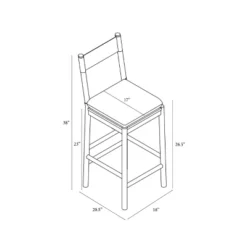 Emery Wood Counter Height Barstool With Upholstered Seat And Sling Back Natural - Threshold™ Designed With Studio McGee -Interior Sale Store GUEST 195f58ad 8370 4b07 a2c7 caa1f841e5e6