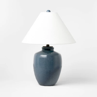 Large Ceramic Table Lamp Blue - Threshold™ Designed With Studio McGee 3 Large Ceramic Table Lamp Blue - Threshold™ Designed With Studio McGee