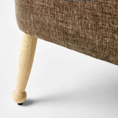 Corallina Upholstered Wooden Bench Natural Wood/Dark Brown - Threshold™ Designed With Studio McGee 5 Corallina Upholstered Wooden Bench Natural Wood/Dark Brown - Threshold™ Designed With Studio McGee - Image 3