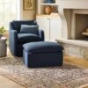 Slipcover Style Upholstered Swivel Accent Chair Blue - Threshold™ Designed With Studio McGee -Interior Sale Store GUEST 1cabe160 6c89 4b68 ae81 c4aa466871dc
