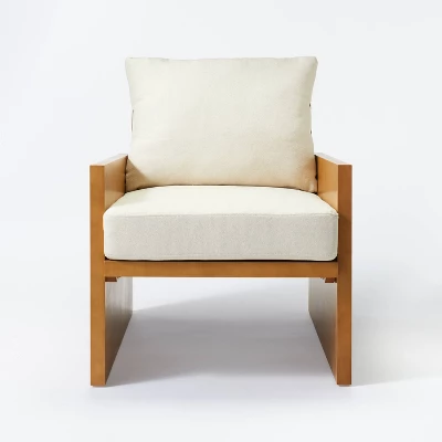 Duchesne Wood Accent Chair With Upholstered Seat And Back Cream - Threshold™ Designed With Studio McGee 4 Duchesne Wood Accent Chair With Upholstered Seat And Back Cream - Threshold™ Designed With Studio McGee - Image 2
