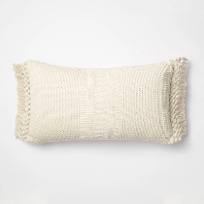 Textural Woven Throw Pillow With Trims Cream - Threshold™ Designed With Studio McGee 7 Textural Woven Throw Pillow With Trims Cream - Threshold™ Designed With Studio McGee - Image 5