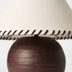 Large Earthy Table Lamp With Whipstitch Shade - Threshold™ Designed With Studio McGee -Interior Sale Store GUEST 259a8a33 7ca7 47e5 8c5e 2e77903b6745
