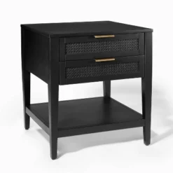 East Bluff 2 Drawers Woven Accent Table Black - Threshold™ Designed With Studio McGee -Interior Sale Store GUEST 29905b41 0976 4ad7 8c10 41d4cef772fa