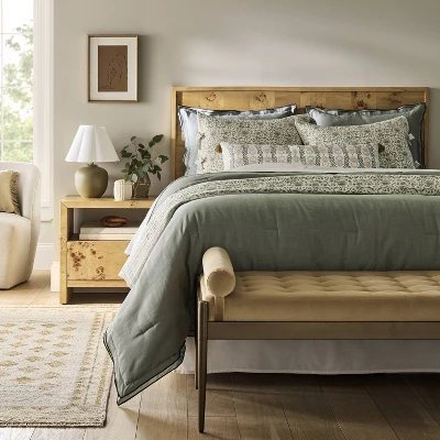 Queen Ogden Headboard Brown - Threshold™ Designed With Studio McGee: Wood Frame, Veneer Surface, 32"H 3 Queen Ogden Headboard Brown - Threshold™ Designed With Studio McGee: Wood Frame, Veneer Surface, 32"H