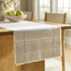 20"x90" Natural Leno Weave Table Runner With Blue Accent - Threshold™ Designed With Studio McGee: Cotton Linen, Plaid, Spring -Interior Sale Store GUEST 33ecfa9b 09ab 44c9 9d72 ac2382631a4f