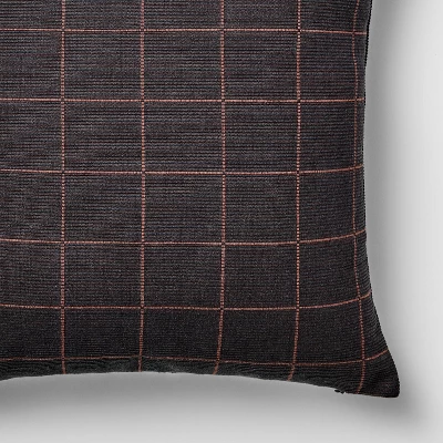 Square Woven Grid Pillow Navy/Burgundy - Threshold™ Designed With Studio McGee 4 Square Woven Grid Pillow Navy/Burgundy - Threshold™ Designed With Studio McGee - Image 2