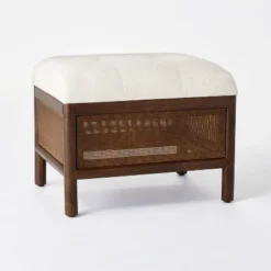 Woodspring Cane Base Ottoman Dark Walnut/Cream - Threshold™ Designed With Studio McGee -Interior Sale Store GUEST 3f9adb0d 946a 43e0 bd96 b16374a24ab8