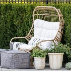Wicker & Metal Outdoor Patio Chair, Egg Chair Natural - Threshold™ Designed With Studio McGee -Interior Sale Store GUEST 43d39af8 5fec 4d59 8397 add61bd8f0c8