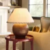 Large Earthy Table Lamp With Whipstitch Shade - Threshold™ Designed With Studio McGee -Interior Sale Store GUEST 4685e63a 5a02 4563 a205 b2d5820b65d9
