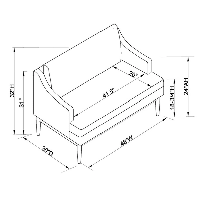 Howell Upholstered Loveseat With Wood Base Cream - Threshold™ Designed With Studio McGee 8 Howell Upholstered Loveseat With Wood Base Cream - Threshold™ Designed With Studio McGee - Image 6