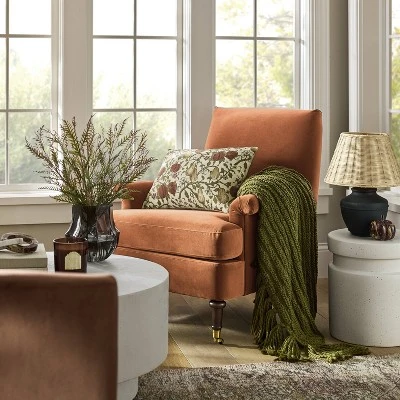 Mercer Rolled Upholstered Armchair With Casters - Threshold™ Designed With Studio McGee 3 Mercer Rolled Upholstered Armchair With Casters - Threshold™ Designed With Studio McGee