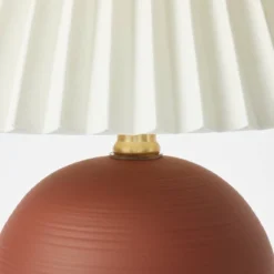 Oval Table Lamp With Pleated Shade (Includes LED Light Bulb) Red - Threshold™ Designed With Studio McGee -Interior Sale Store GUEST 520c752b cf1a 42cc a361 d3e8df348eab