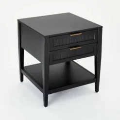 East Bluff 2 Drawers Woven Accent Table Black - Threshold™ Designed With Studio McGee -Interior Sale Store GUEST 575de8be 7e88 4543 b84c fdce79d39cf3