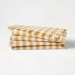 4pk Basket Tan Gingham Napkins - Threshold™ Designed With Studio McGee: Cotton & Linen, Classic Check, Kitchen Textiles -Interior Sale Store GUEST 58e14406 31cd 412f 8338 0853bba77178