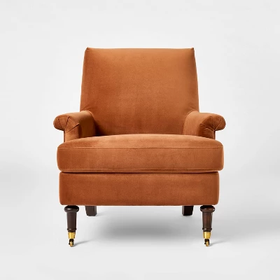 Mercer Rolled Upholstered Armchair With Casters - Threshold™ Designed With Studio McGee 12 Mercer Rolled Upholstered Armchair With Casters - Threshold™ Designed With Studio McGee - Image 10