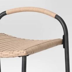 Popperton 2pk Arched Wicker Bar Height Patio Chairs, Outdoor Furniture - Black - Threshold™ Designed With Studio McGee -Interior Sale Store GUEST 6461d5e1 cebd 4a43 a1ce 3951045fe009