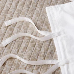 Standard Decorative Border Cotton Slub Quilt Sham Neutral Floral - Threshold™ Designed With Studio McGee: OEKO-TEX Certified, Tie Closure -Interior Sale Store GUEST 65f80f0c 39c1 496c 87e0 063a3234b700