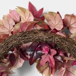 24" Mixed Leaf Artificial Fall Wreath Red - Threshold™ Designed With Studio McGee -Interior Sale Store GUEST 6ae8afc5 ef35 4452 97dc b7e84283cd39