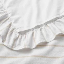 Yarn Dye Stripe With Ruffle Duvet Cover & Sham Set White/Khaki - Threshold™ With Studio McGee -Interior Sale Store GUEST 716fa626 9b9c 4bef 93d7 b6e446f33644