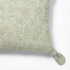 Lumbar Floral Jacquard Pillow With Corner Ties Green - Threshold Designed With Studio McGee