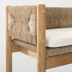 Elden Wood Bench With Woven Back And Loose Cushion Seat - Threshold™ Designed With Studio McGee -Interior Sale Store GUEST 80c860d6 fb10 4439 978d 5bcb29b2d57b