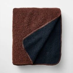 Asymmetric Colorblocked Boucle Throw Burgundy/Navy - Threshold™ Designed With Studio McGee -Interior Sale Store GUEST 8114a5de 14c0 4168 b396 06cdb50693e1