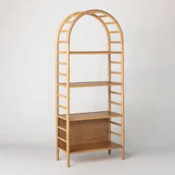 72" Holladay Curved Wooden Bookcase - Threshold™ Designed With Studio McGee -Interior Sale Store GUEST 84aacca0 2437 4d03 8b04 6e3f30c27fb1