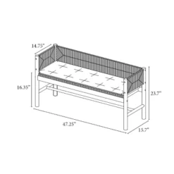 Elden Wood Bench With Woven Back And Loose Cushion Seat - Threshold™ Designed With Studio McGee -Interior Sale Store GUEST 8f053347 15e4 4064 81c1 72a38bf0a4d6 1