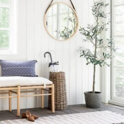 26" Wood Mirror With Pleather Strap Hanger - Threshold™ Designed With Studio McGee -Interior Sale Store GUEST 91dea4da 00ed 45d1 9f22 518a2a48f1fa