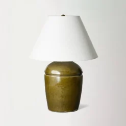 Medium High Gloss Ceramic Table Lamp Green - Threshold™ Designed With Studio McGee