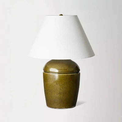 Medium High Gloss Ceramic Table Lamp Green - Threshold™ Designed With Studio McGee 3 Medium High Gloss Ceramic Table Lamp Green - Threshold™ Designed With Studio McGee