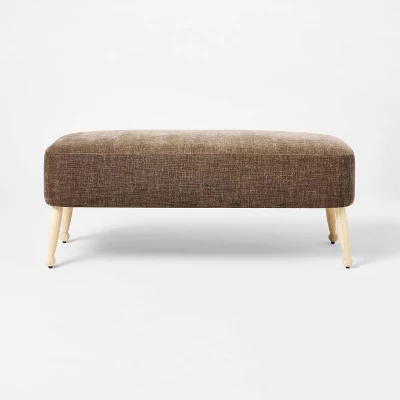 Corallina Upholstered Wooden Bench Natural Wood/Dark Brown - Threshold™ Designed With Studio McGee 4 Corallina Upholstered Wooden Bench Natural Wood/Dark Brown - Threshold™ Designed With Studio McGee - Image 2