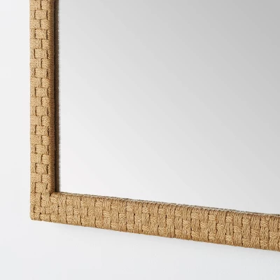 22" X 65" Woven Check Full Length Mirror Natural - Threshold™ Designed With Studio McGee 4 22" X 65" Woven Check Full Length Mirror Natural - Threshold™ Designed With Studio McGee - Image 2
