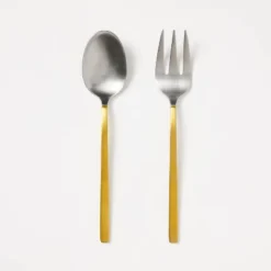 Two-Tone Kitchen Serve Set Gold - Threshold™ Designed With Studio McGee: Stainless Steel Flatware, Gold Silverware, 2-Piece -Interior Sale Store GUEST 9eac5b79 34cf 4992 8a0c 28c0039a6d11