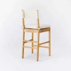 Emery Wood Counter Height Barstool With Upholstered Seat And Sling Back Natural - Threshold™ Designed With Studio McGee -Interior Sale Store GUEST 9f7f5d4d d259 4ec6 a838 71315204c3fa