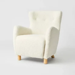 Kessler Wingback Faux Sherling Accent Chair Cream - Threshold™ Designed With Studio McGee -Interior Sale Store GUEST a09f34e6 88c9 4d02 ba31 f262090269f8