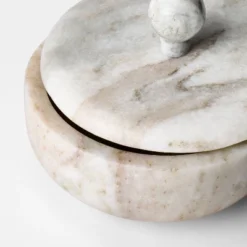 5" Round Marble Box Natural - Threshold™ Designed With Studio McGee 7 5" Round Marble Box Natural - Threshold™ Designed With Studio McGee -Interior Sale Store GUEST aac9742d 2c89 42a2 9e0c e033398249fd