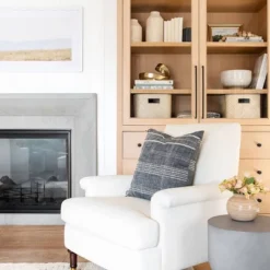 Mercer Rolled Upholstered Arm Chair With Casters Cream - Threshold™ Designed With Studio McGee -Interior Sale Store GUEST ae5dadb5 a93e 4e44 a1be e214b80dc4bd