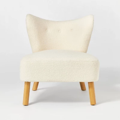 Sculpted Faux Shearling Accent Chair Cream - Threshold™ Designed With Studio McGee 4 Sculpted Faux Shearling Accent Chair Cream - Threshold™ Designed With Studio McGee - Image 2