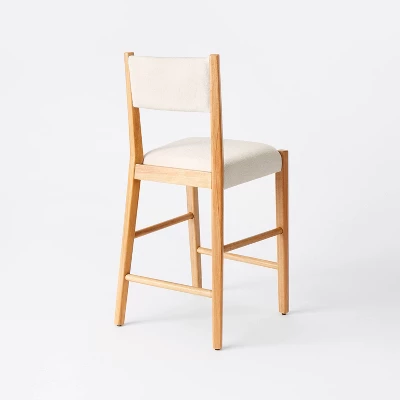 2pk Yalecrest Upholstered Seat And Back With Wood Frame Counter Height Barstools Cream/Natural - Threshold™ Designed With Studio McGee 5 2pk Yalecrest Upholstered Seat And Back With Wood Frame Counter Height Barstools Cream/Natural - Threshold™ Designed With Studio McGee - Image 3