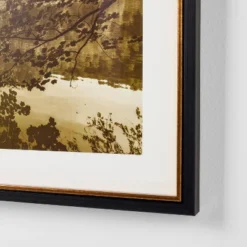 24"x18" Abstract Lake Framed Wall Art - Threshold™ Designed With Studio McGee: Modern Decor, Polystyrene Gold & Black Frame -Interior Sale Store GUEST b4fb5c83 1632 44fd b213 3eeb8cb1ae6c