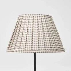 Gingham Pleated Lamp Shade Brown - Threshold™ Designed With Studio McGee