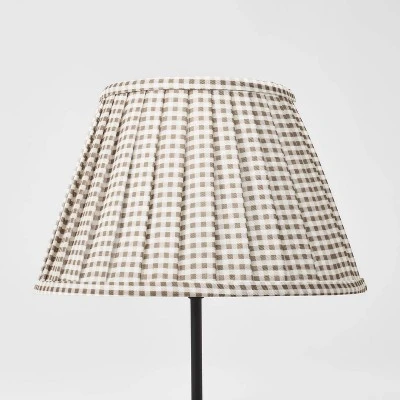 Gingham Pleated Lamp Shade Brown - Threshold™ Designed With Studio McGee 3 Gingham Pleated Lamp Shade Brown - Threshold™ Designed With Studio McGee