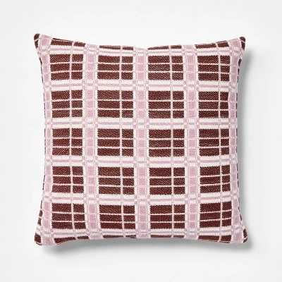 Square Woven Grid Pillow Purple/cream/rust - Threshold Designed With Studio McGee 5 Square Woven Grid Pillow Purple/cream/rust - Threshold Designed With Studio McGee - Image 3