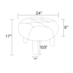 Kessler Round Tufted Faux Shearling Ottoman With Wood Legs Cream - Threshold™ Designed With Studio McGee -Interior Sale Store GUEST d5175ee3 64a2 4381 b0d1 81881a4bdad9