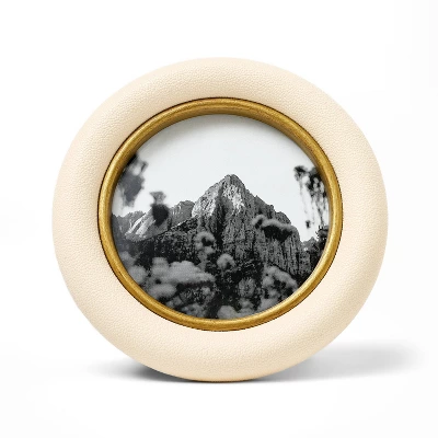 4"x4" Shagreen Wrapped Single Image Frame Cream - Threshold™ Designed With Studio McGee: Modern MDF Tabletop Photo Display 4 4"x4" Shagreen Wrapped Single Image Frame Cream - Threshold™ Designed With Studio McGee: Modern MDF Tabletop Photo Display - Image 2