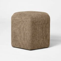 Hex Upholstered Ottoman Tan - Threshold™ Designed With Studio McGee