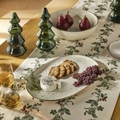 Stoneware Serving Platter Snowfall White - Threshold™ Designed With Studio McGee: Oval, Microwave & Dishwasher-Safe